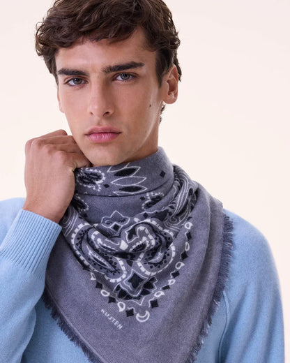 KUJTEN   Large   Bandana   Hachiko   Bico   Flannel   Gray